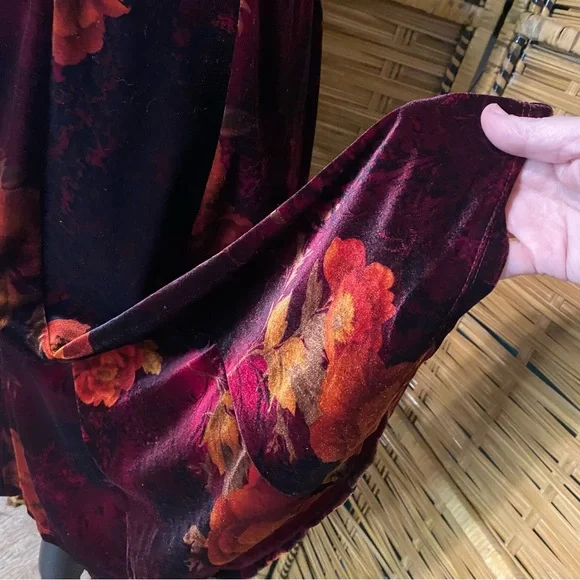 Vintage velvet floral Skirt Phoebe Buffet Y2K - Picture 3 of 6